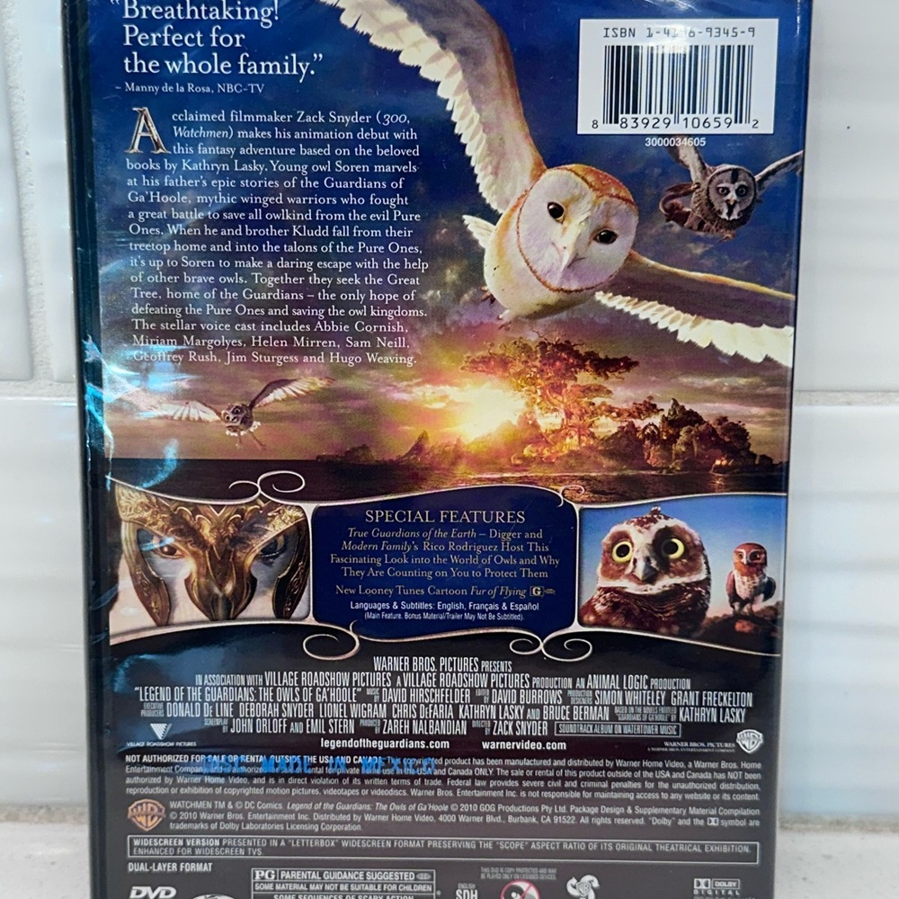 Legend of the Guardians: The Owls Of Ga’Hoole (DVD, 2010) - Helen Mirren - New - Picture 2 of 6